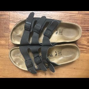Black Birkenstock Suede 3 strap